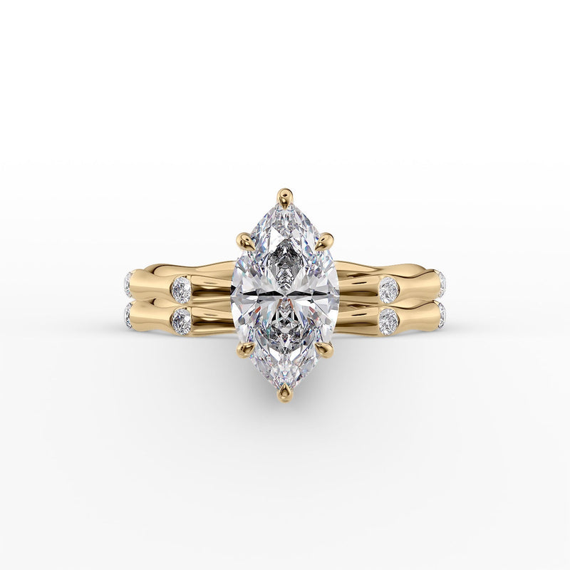 The Samantha Set With A 2 Carat Marquise Lab Diamond