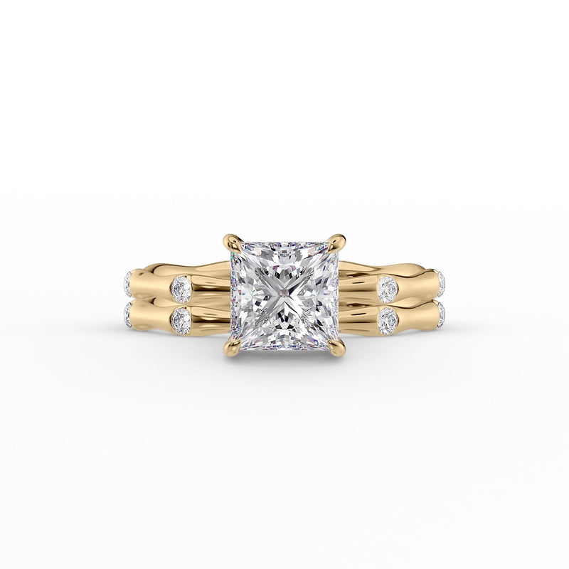 The Samantha Set With A 2 Carat Princess Lab Diamond