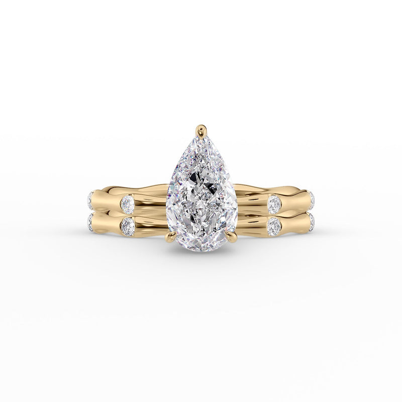 The Samantha Set With A 2 Carat Pear Lab Diamond