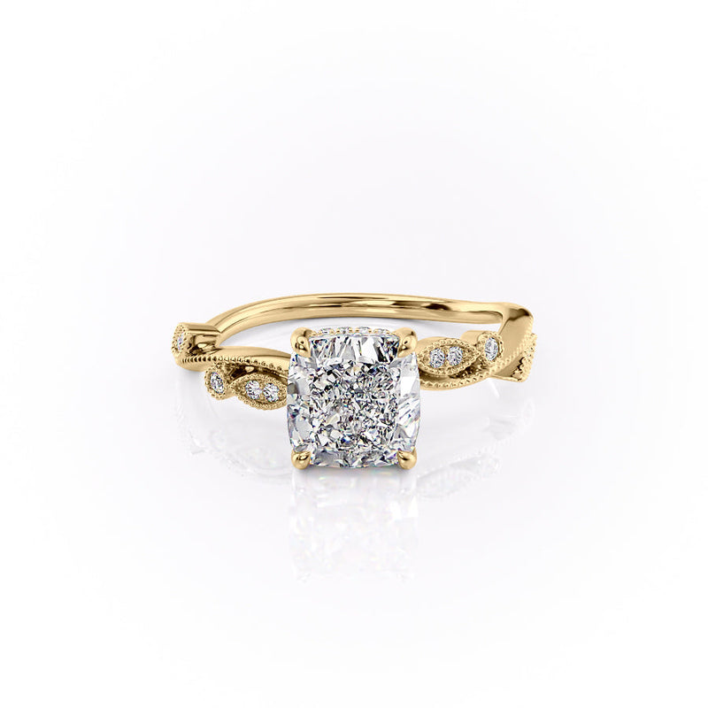 The Robin Set With A 2 Carat Cushion Lab Diamond