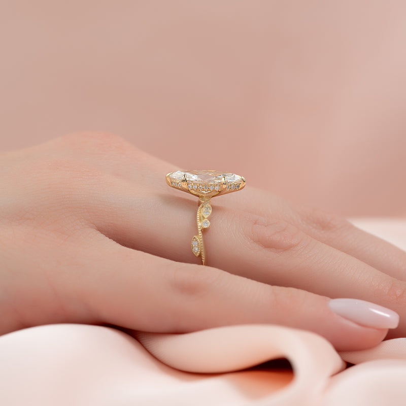 The Robin Set With A 2 Carat Marquise Lab Diamond