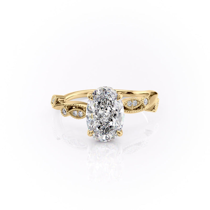 The Robin Set With A 2 Carat Oval Lab Diamond