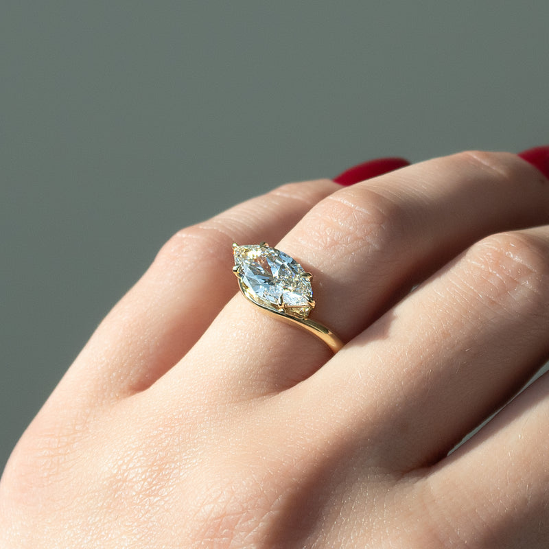 The Berta Set With A 2 Carat Marquise Lab Diamond