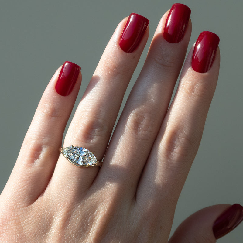 The Berta Set With A 2 Carat Marquise Lab Diamond
