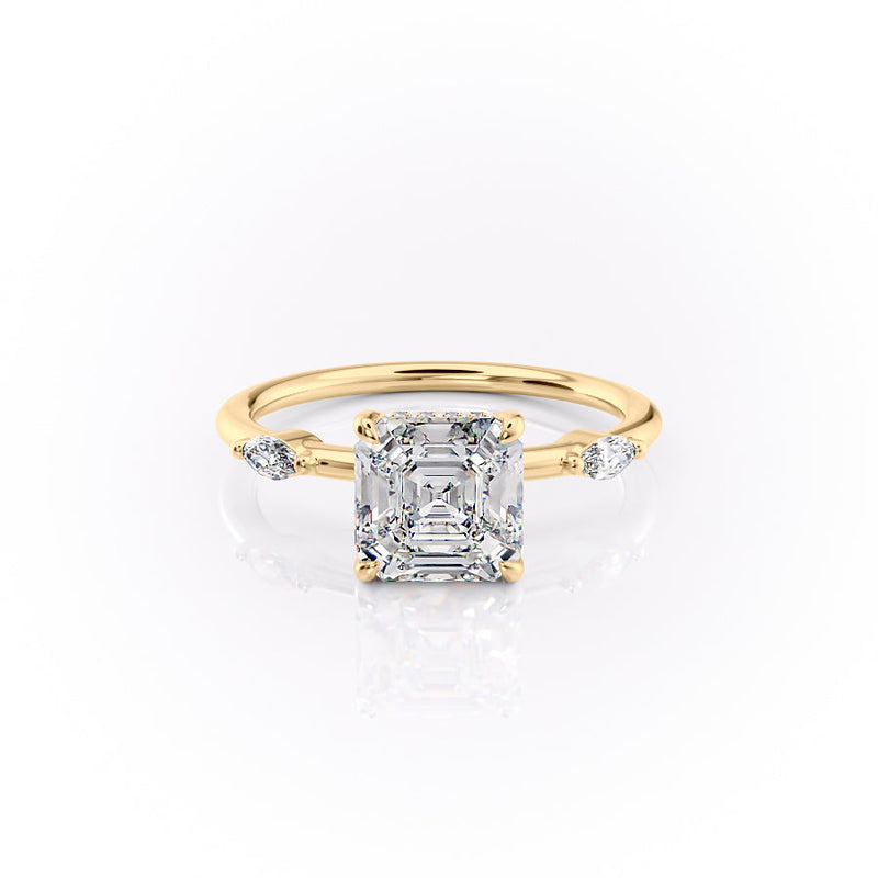 The Nicole Set With A 2 Carat Asscher Lab Diamond