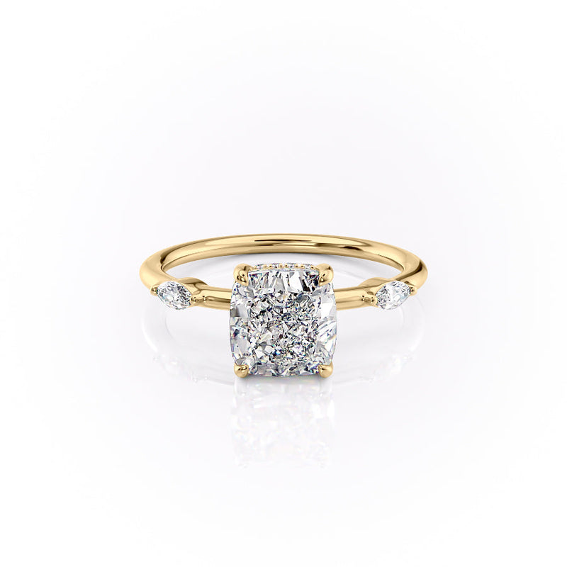 The Nicole Set With A 2 Carat Cushion Lab Diamond