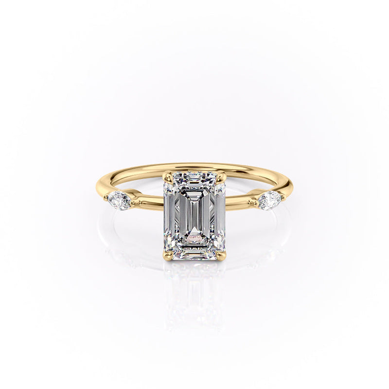 The Nicole Set With A 2 Carat Emerald Lab Diamond