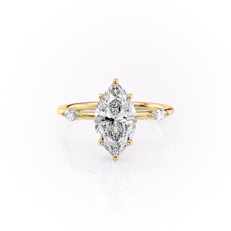 The Nicole Set With A 2 Carat Marquise Lab Diamond