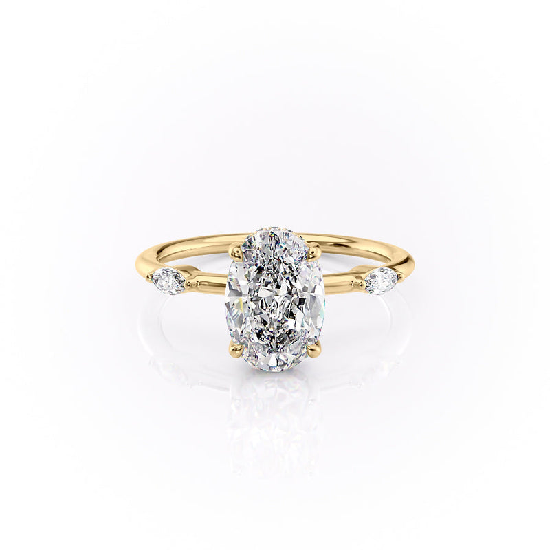 The Nicole Set With A 2 Carat Oval Lab Diamond