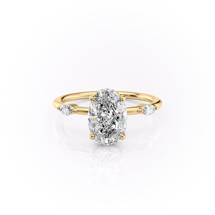 The Nicole Set With A 2 Carat Oval Lab Diamond