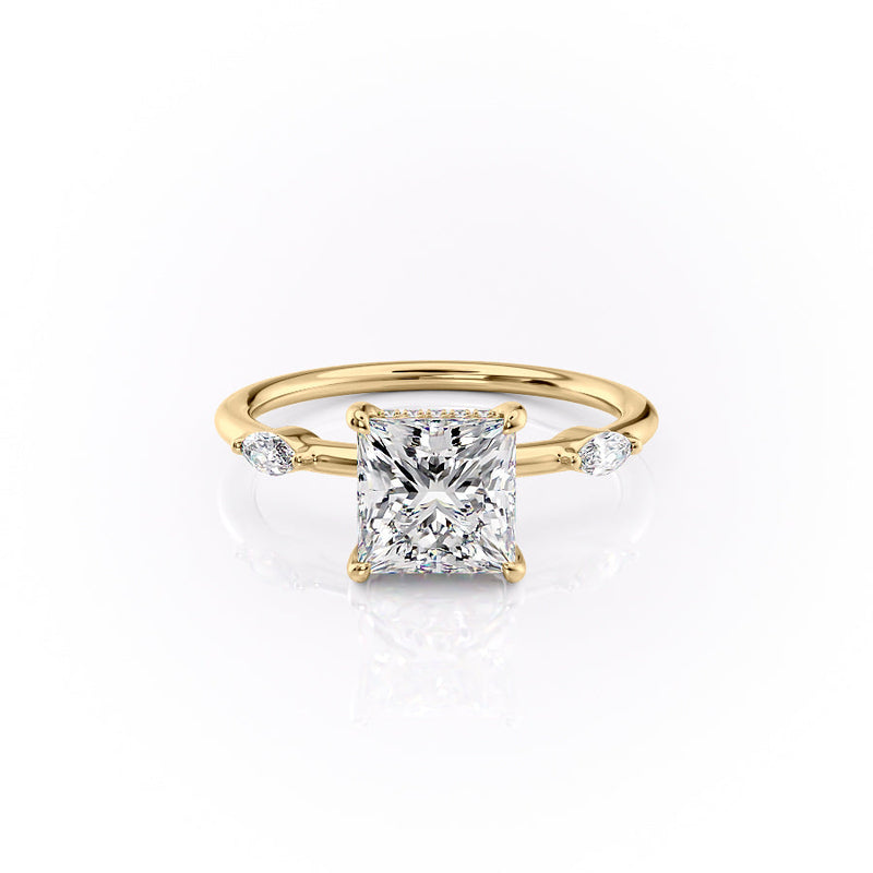 The Nicole Set With A 2 Carat Princess Lab Diamond