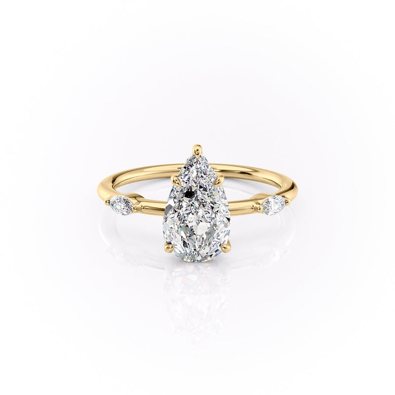 The Nicole Set With A 2 Carat Pear Lab Diamond