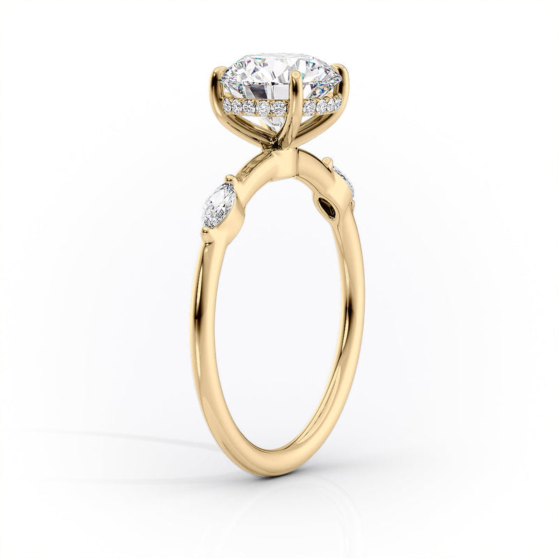 The Nicole Set With A 2 Carat Round Lab Diamond
