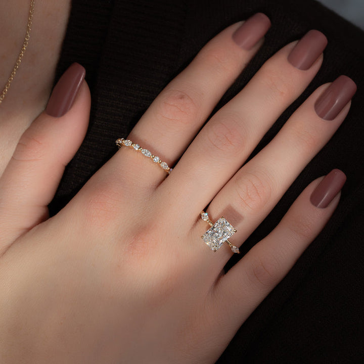The Nicole Set With A 2 Carat Radiant Lab Diamond