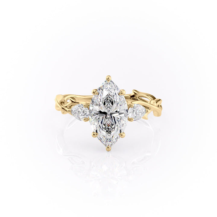 The Three Stone Twig Set With A 2 Carat Marquise Lab Diamond