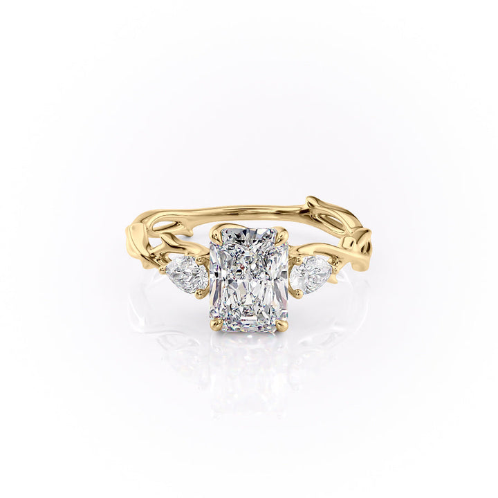 The Three Stone Twig Set With A 2 Carat Radiant Lab Diamond