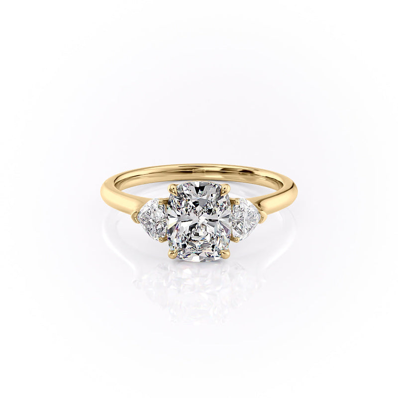 The Hearts Liv Set With A 2 Carat Elongated Cushion Lab Diamond
