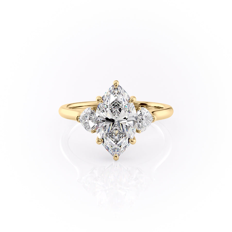 The Hearts Liv Set With A 2 Carat Marquise Lab Diamond