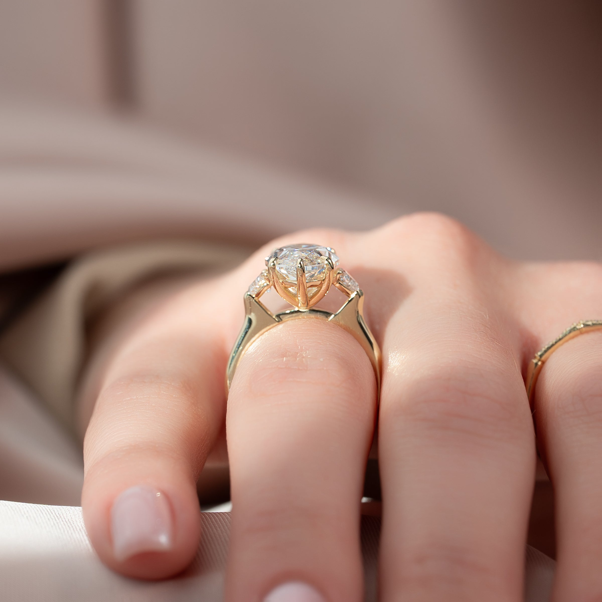 The Hearts Liv Set With A 2 Carat Marquise Lab Diamond