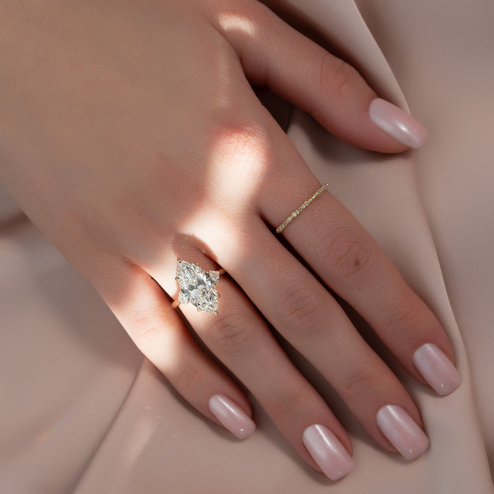 The Hearts Liv Set With A 2 Carat Marquise Lab Diamond