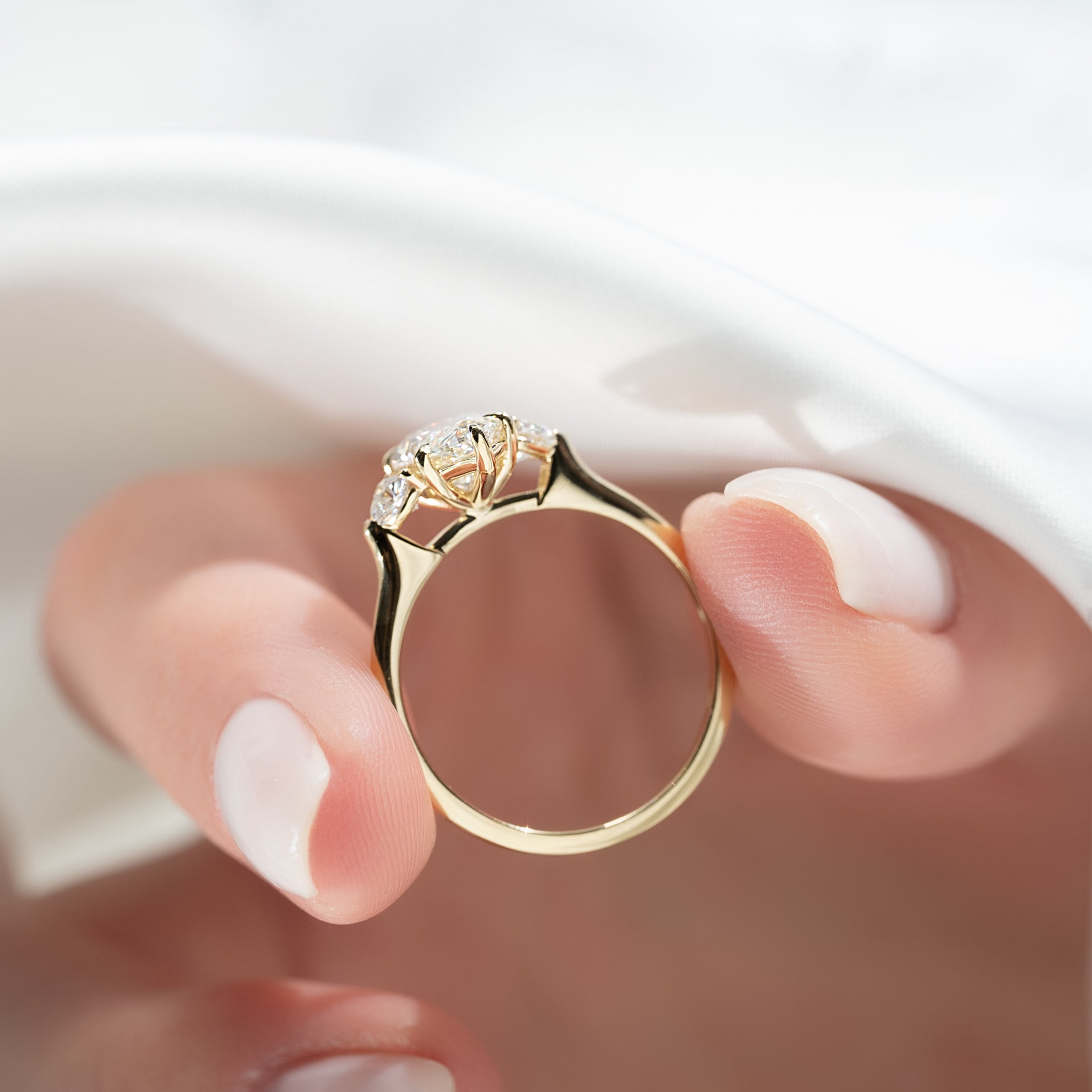 The Hearts Liv Set With A 2 Carat Marquise Lab Diamond