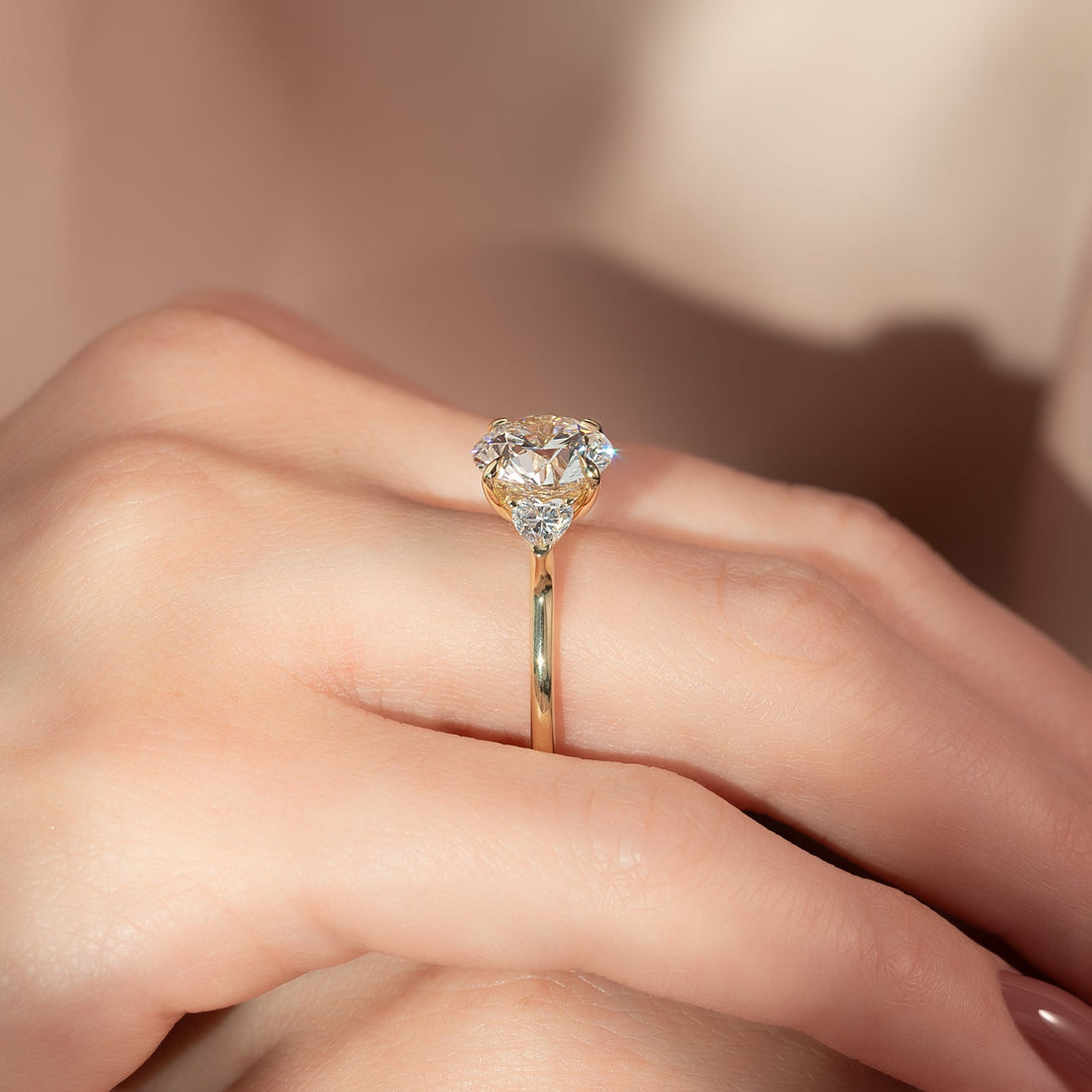 The Hearts Liv Set With A 2 Carat Round Lab Diamond