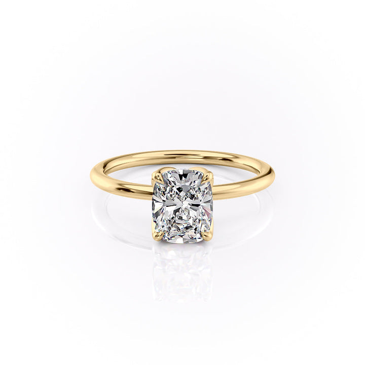 The Lisa Set With A 2 Carat Elongated Cushion Lab Diamond