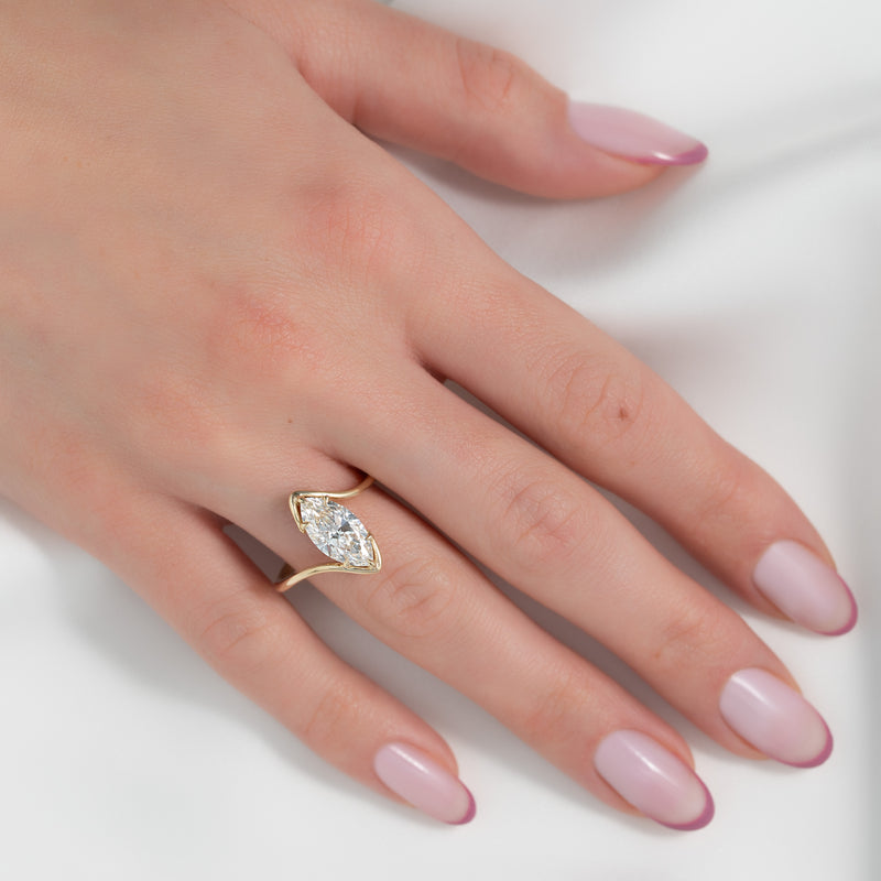 The Skyler Set With A 2 Carat Marquise Lab Diamond