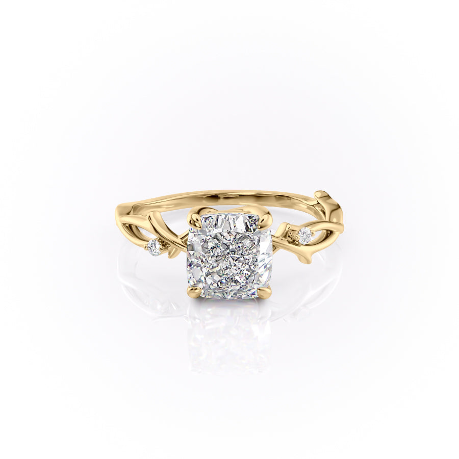 The Twig Set With A 2 Carat Cushion Lab Diamond