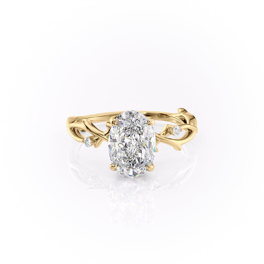 The Twig Set With A 2 Carat Oval Lab Diamond