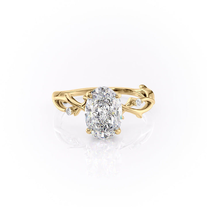 The Twig Set With A 2 Carat Oval Lab Diamond