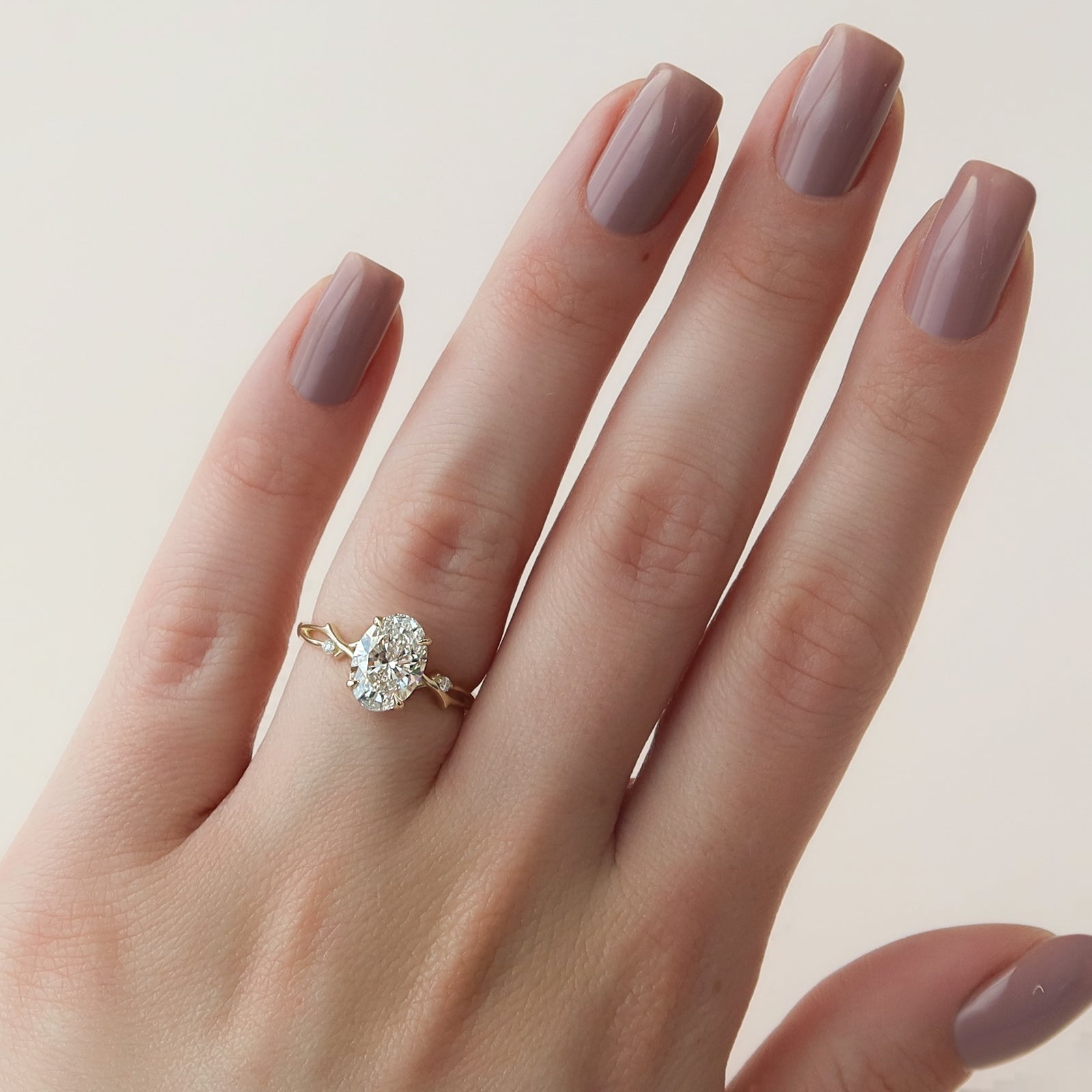 The Twig Set With A 2 Carat Oval Lab Diamond