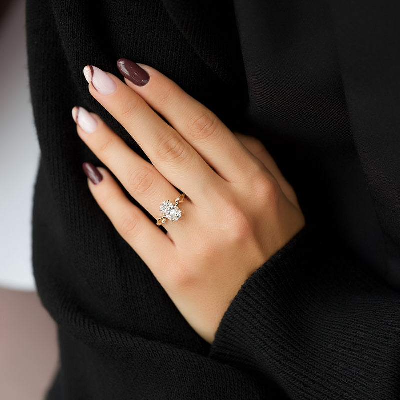 The Twig Set With A 2 Carat Oval Lab Diamond
