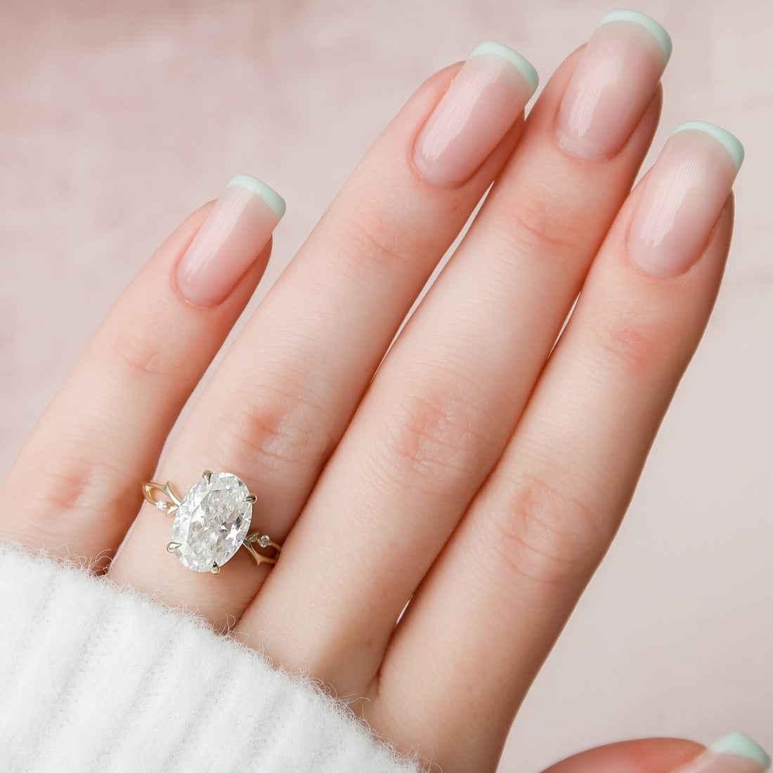The Twig Set With A 2 Carat Oval Lab Diamond