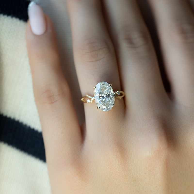 The Twig Set With A 2 Carat Oval Lab Diamond