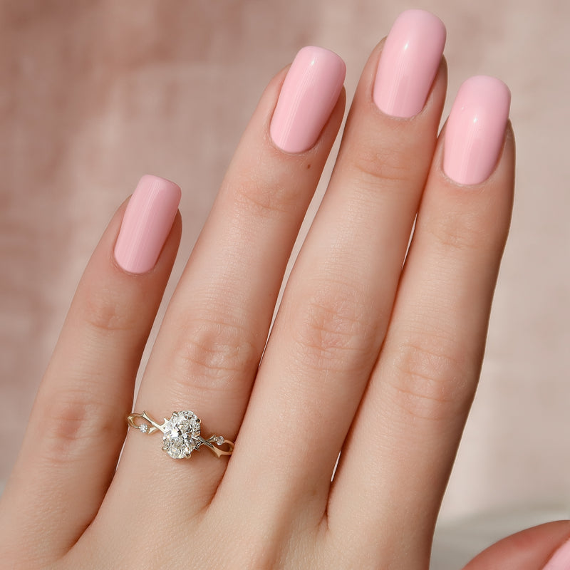 The Twig Set With A 2 Carat Oval Lab Diamond