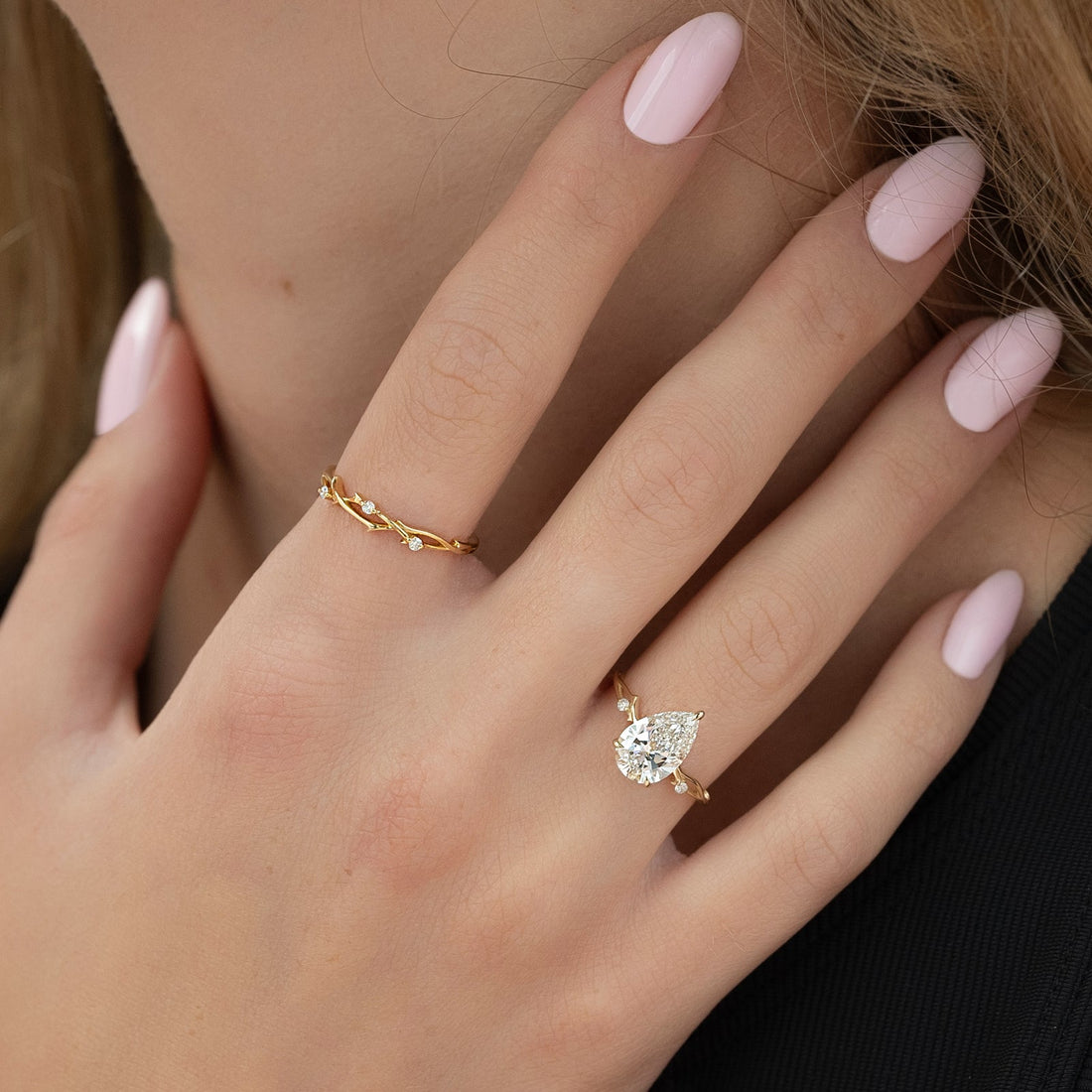 The Twig Set With A 2 Carat Pear Lab Diamond