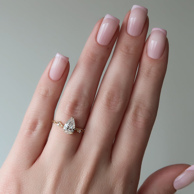 The Twig Set With A 2 Carat Pear Lab Diamond