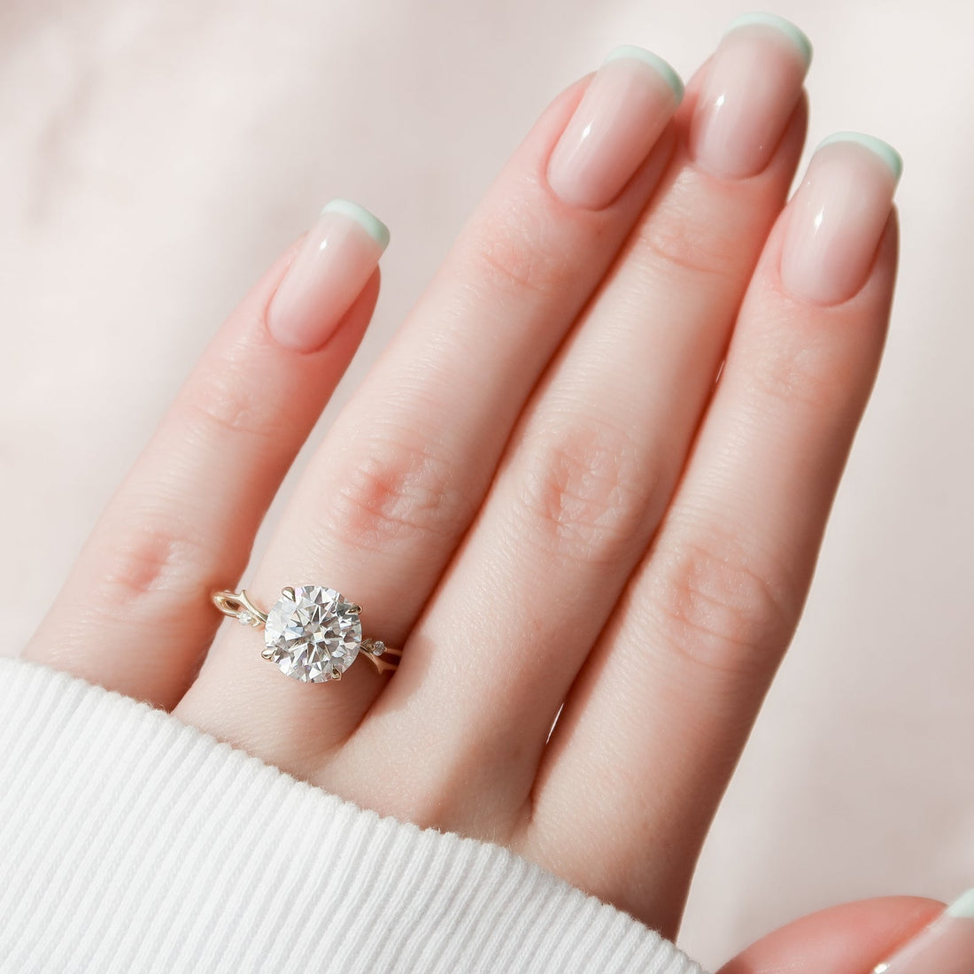 The Twig Set With A 2 Carat Round Lab Diamond