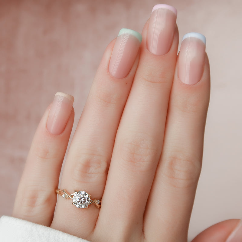 The Twig Set With A 2 Carat Round Lab Diamond
