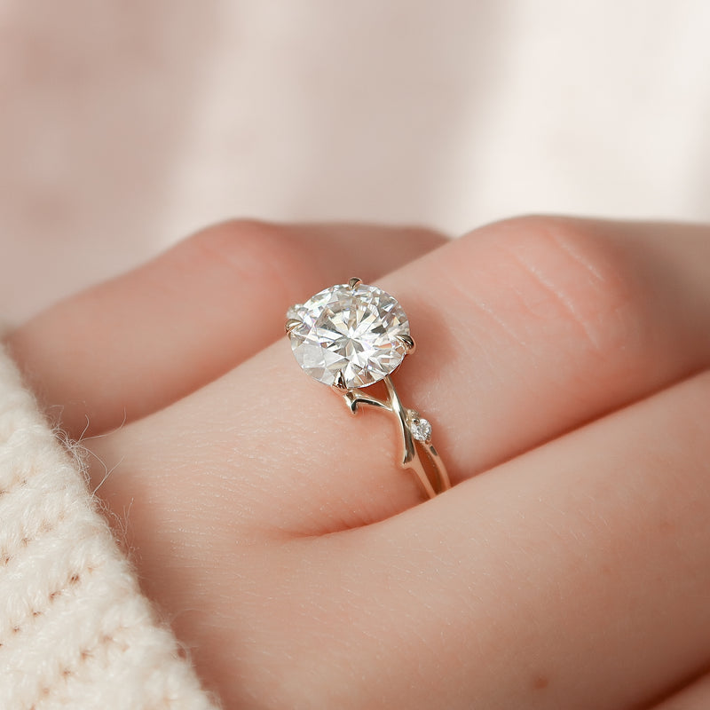 The Twig Set With A 2 Carat Round Lab Diamond