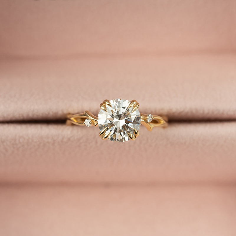 The Twig Set With A 2 Carat Round Lab Diamond
