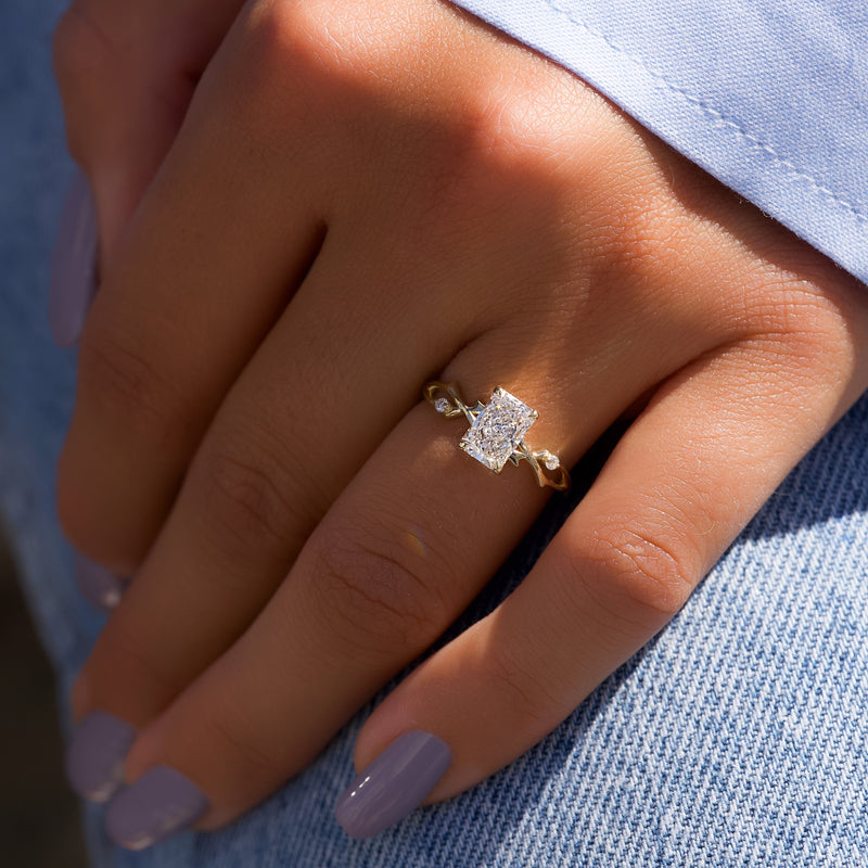 The Twig Set With A 2 Carat Radiant Lab Diamond