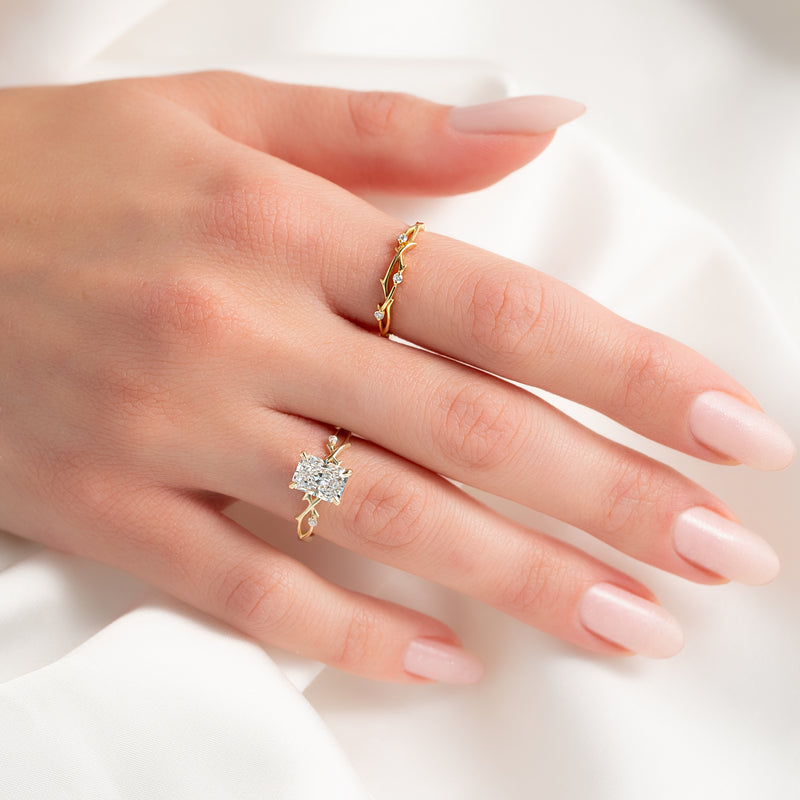 The Twig Set With A 2 Carat Radiant Lab Diamond