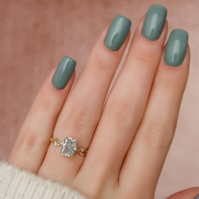 The Twig Set With A 2 Carat Radiant Lab Diamond