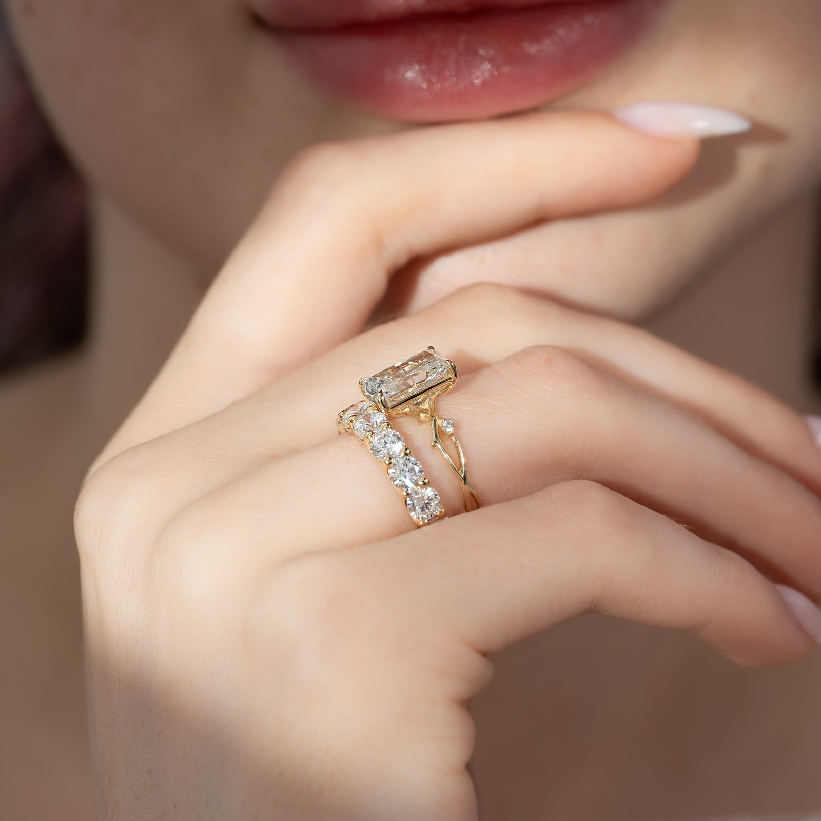 The Twig Set With A 2 Carat Radiant Lab Diamond