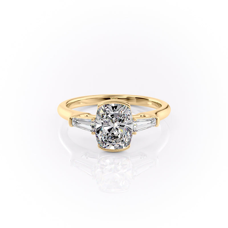 The Parker Set With A 2 Carat Elongated Cushion Lab Diamond