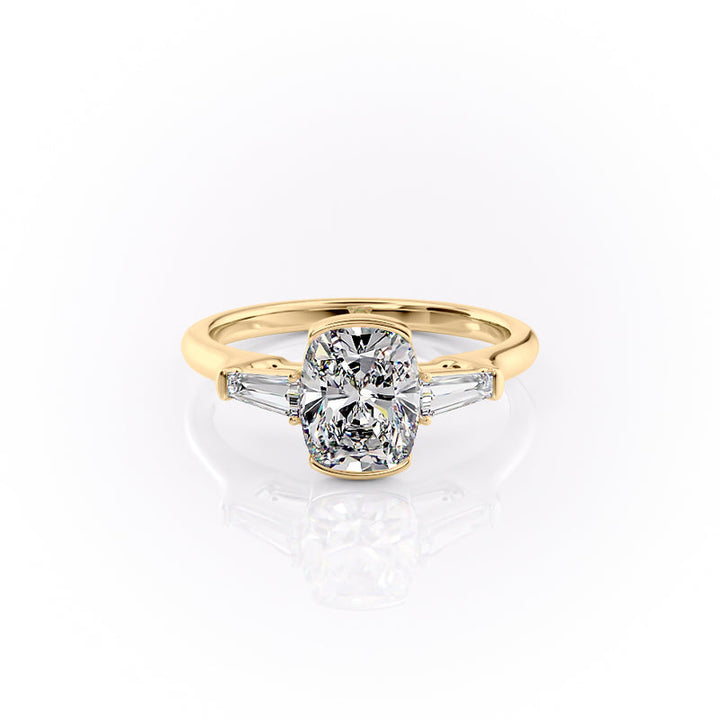 The Parker Set With A 2 Carat Elongated Cushion Lab Diamond