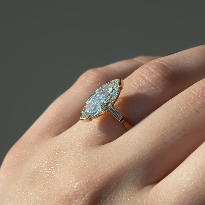 The Parker Set With A 2 Carat Marquise Lab Diamond