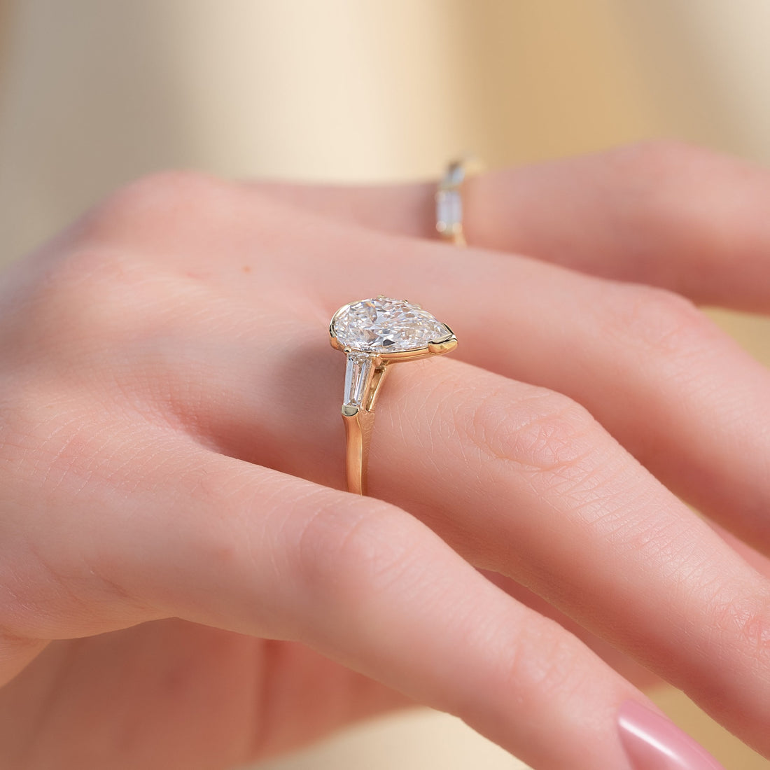 The Parker Set With A 2 Carat Pear Lab Diamond